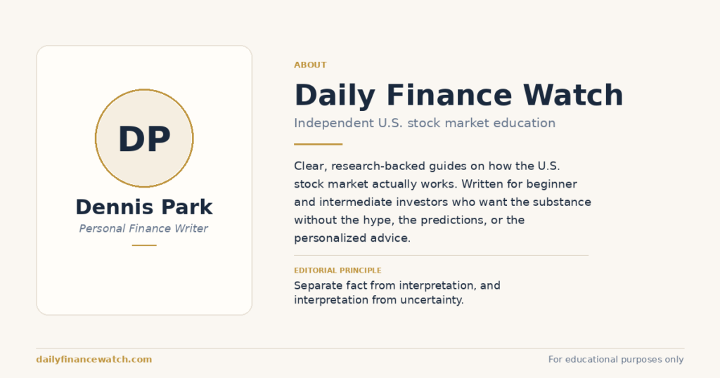 Dennis Park founder of Daily Finance Watch independent U.S. stock market education